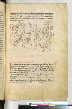 11e, Psychomachie, Moissac, combinaison de principes religieux, moraux et philosophiques reposant sur des figures allégoriques et personifiées, comme la colère, le vice, la patience etc. Ici aussi, l'illustration est didactique, non sacrée.