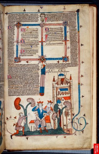 Page complète de cet étonnant manuscrit ou les figures sont des digressions totales, quand on sait que Penaforte fut le théoricien de l'inquisition...