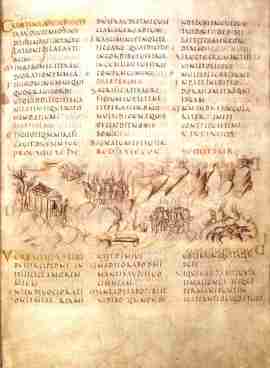 Le célèbre et incroyable Psaultier d'Utrecht, 9ème. Chef d'oeuvre de virtuosité et d'inventiongraphique. Ecole germanique. Typique de la richesse dela "renaissance carolingienne".