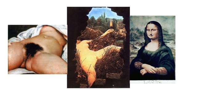 Courbet-Duchamp-Vinci : questions croisées sur l'identité sexuelle, le désir, le point de vue, le réalisme et/ou l'idéal....