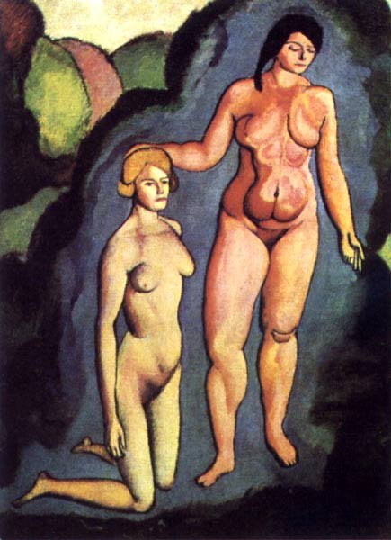 Duchamp, ici dans "le buisson" - qui sera le nuage ou la voie lactée, adoubement de la vierge par la mariée, par contact.