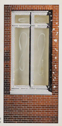 La bagarre d'Austerliz ( voir plus bas les contrpèteries possibles) montre une fenêtre/ mur, souillée de giclures et de traces blanches, qui viennent buter sur la paroi ; les deux fenêtres de Duchamp sont complémentaires.