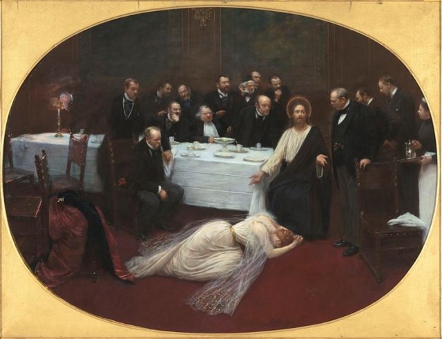 MarieMagedeleine, vue par béreaud, peintre académique, ou "l'intruse au club des garçons..."..ça sent le cigare et les vieilles blagues.
