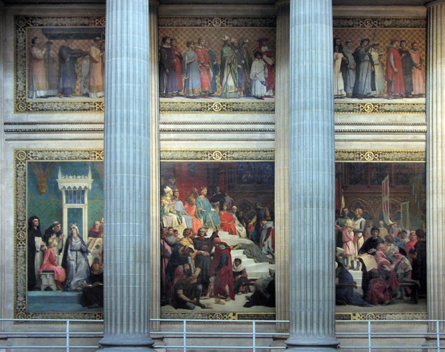 Cabanel, le chantre du pouvoir dominant au19ème, autour de L.N.III ; archétype du mâle dominant, qui se perpétue jusqu'à nos jours est l'un des illustrateurs des fresques du Panthéon.